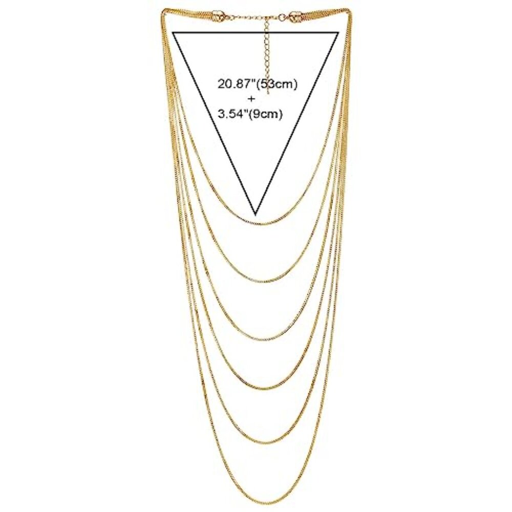 Multi-Strand Waterfall Statement Necklace Choker … - image 5